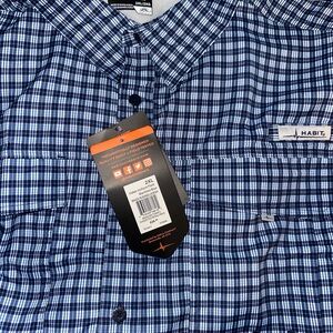 Habit 2XL Inshore Plaid Maritime Blue Short Sleeve